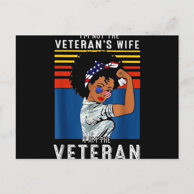 Jag är inte veteranens fru jag är veteran helg vykort (Framsida)