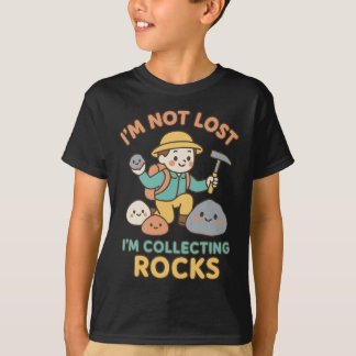 Jag är inte vilse jag samlar stenar Söt geologi T Shirt