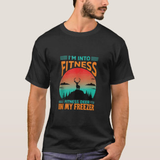Jag är Into Fitness American Flagga Hjort Hunting  T Shirt