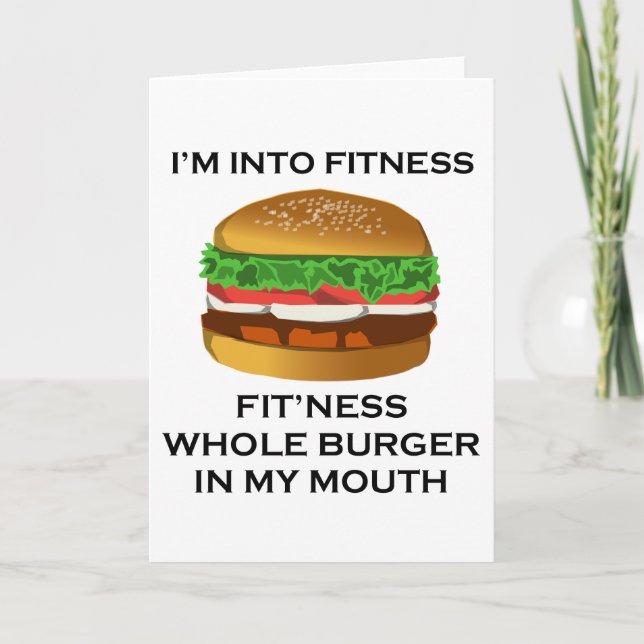 Jag är Into Fitness Burger Kort (Framsida)