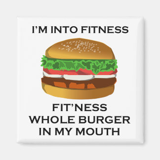 Jag är Into Fitness Burger Magnet