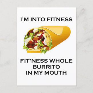 Jag är Into Fitness Burrito Helg Vykort