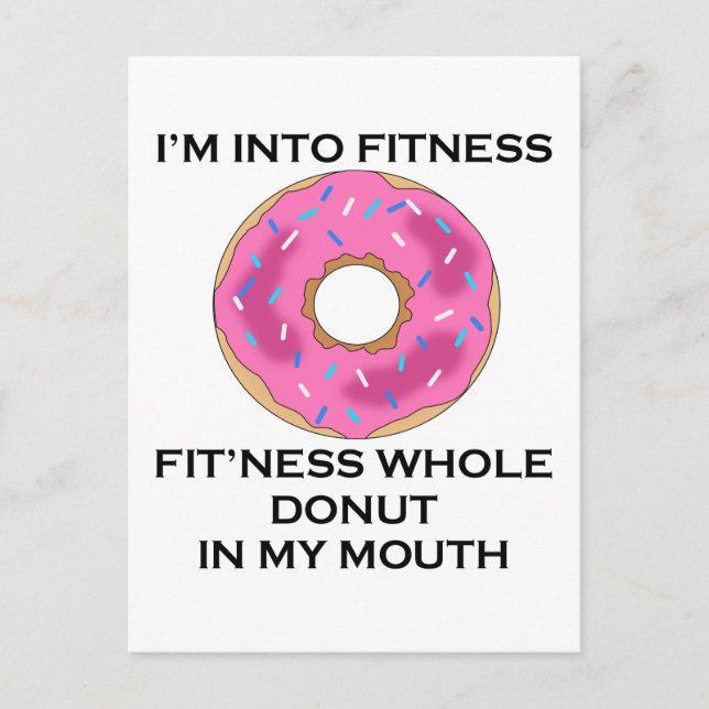 Jag är Into Fitness Donut Helg Vykort (Framsida)