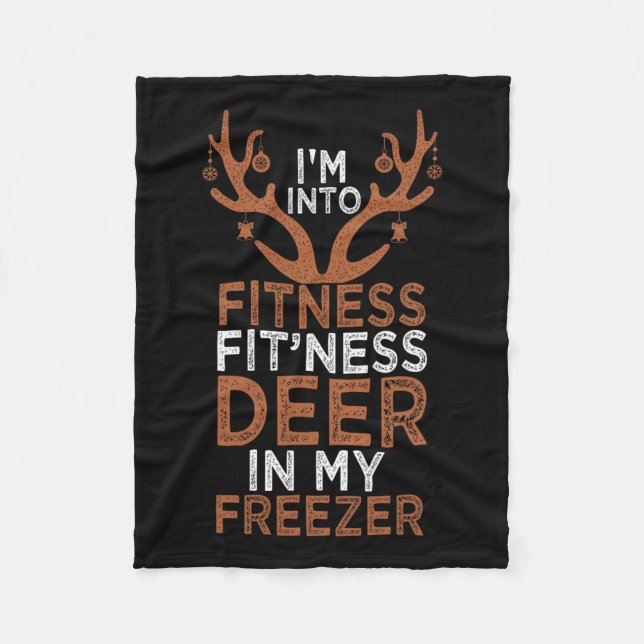 Jag är Into Fitness Hjort Freezer Funny Hunter Pap Fleecefilt (Framsidan)