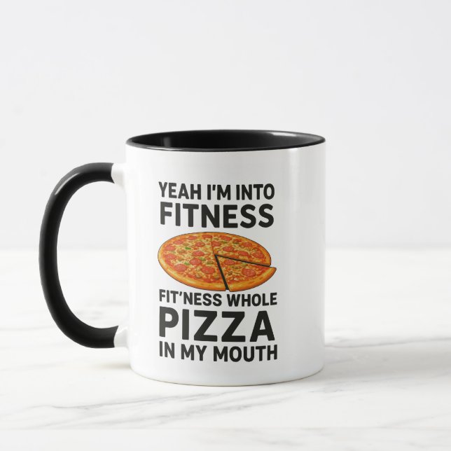 Jag är Into Fitness Pizza Funny Pizza Pun Tee Mugg (Vänster)
