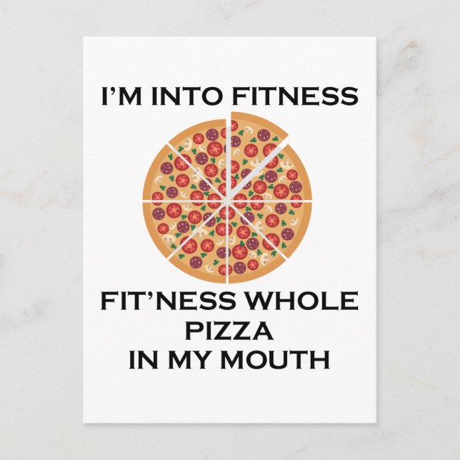 Jag är Into Fitness Pizza Helg Vykort (Framsida)