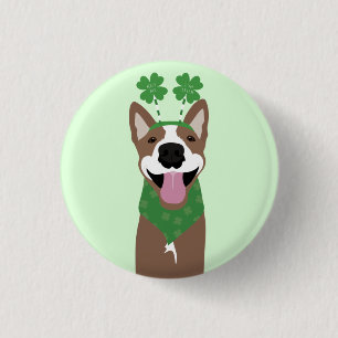 Jag är Irish Brown Hund Grönt Knapp