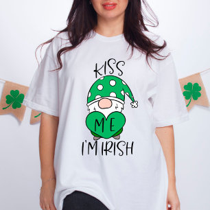 Jag är Irish Cute Gnome Grönt Heart T Shirt