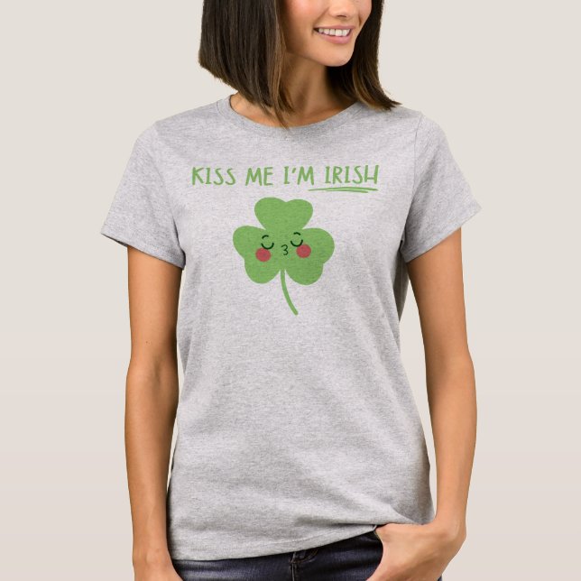 Jag är Irish Cute Shamrock St patricks day T Shirt (Framsida)