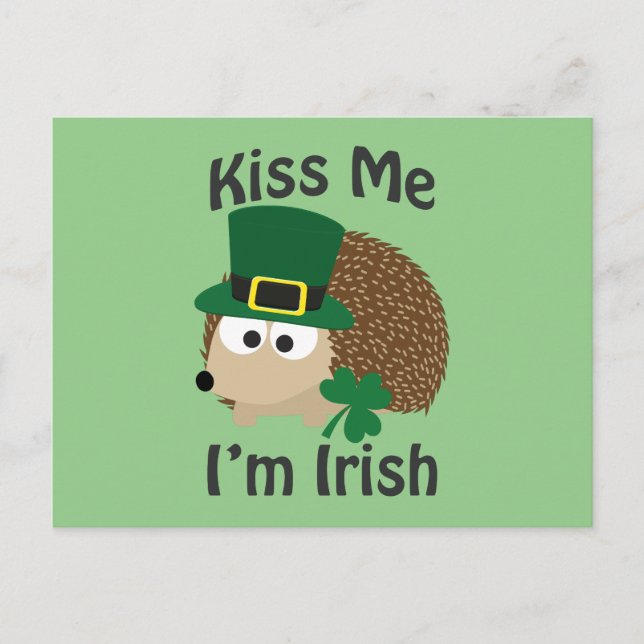 Jag är Irish Hedgehog Vykort (Framsida)