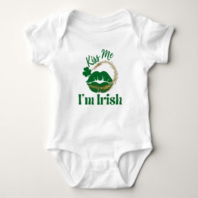 Jag är Irish Läppar och Shamrock. T Shirt (Framsida)