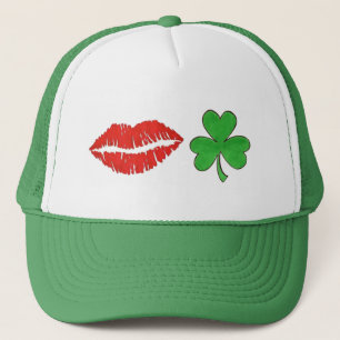 Jag är Irish Läppar Shamrock St. Patrick's Day Truckerkeps