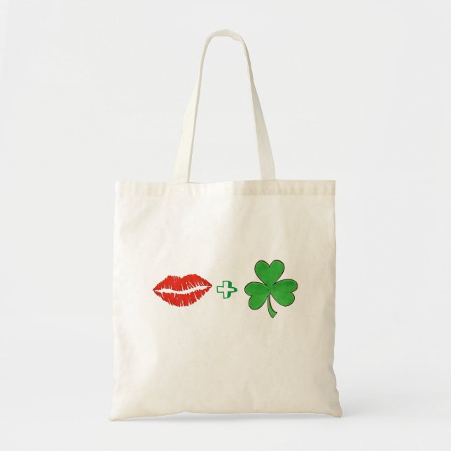 Jag är Irish Läppar + Shamrock Tote Bag Tygkasse (Framsidan)