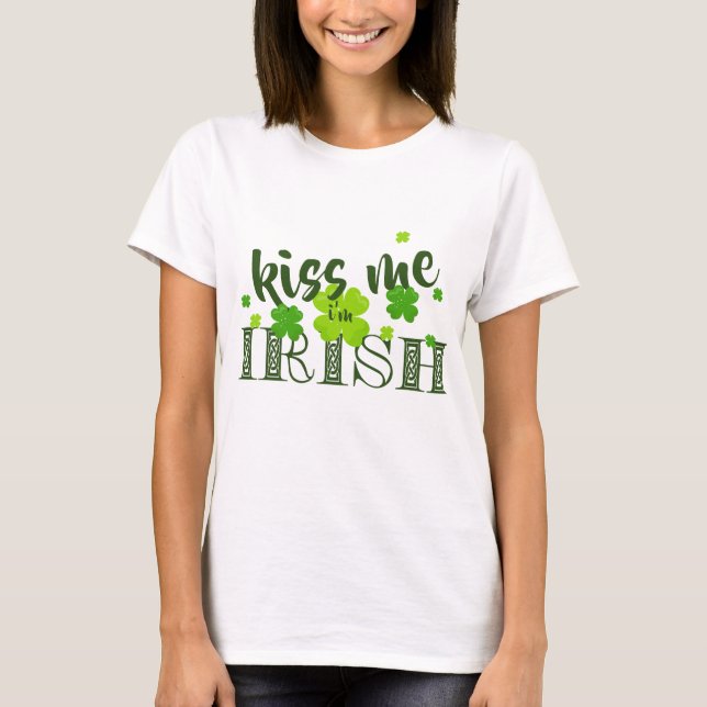 Jag är Irish Lucky Klöver Grönt St Paddy's T Shirt (Framsida)