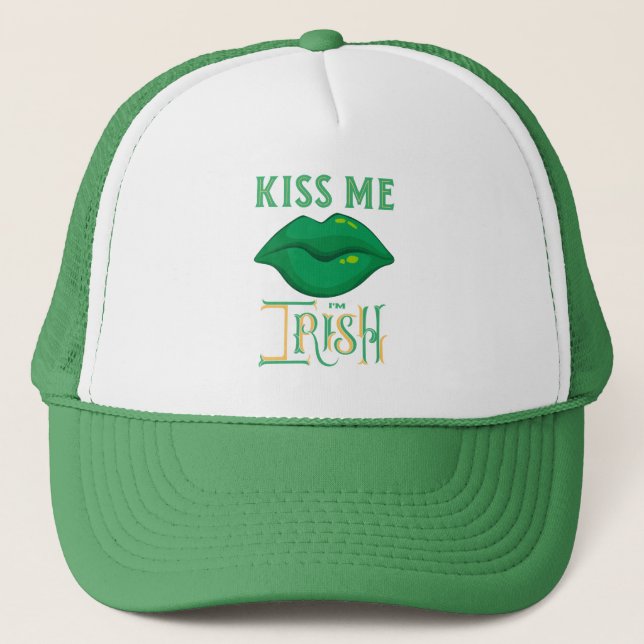 Jag är Irish St. Patrick Day Grönt Shamrock Keps (Framsida)