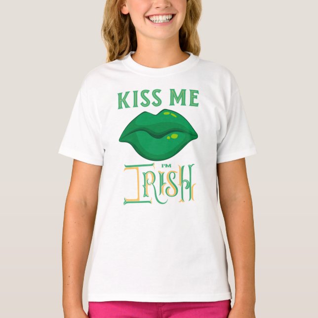 Jag är Irish St. Patrick Day Grönt Shamrock T Shirt (Framsida)