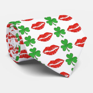 Jag är Irish St. Patrick Day Shamrock Läppar. Slips