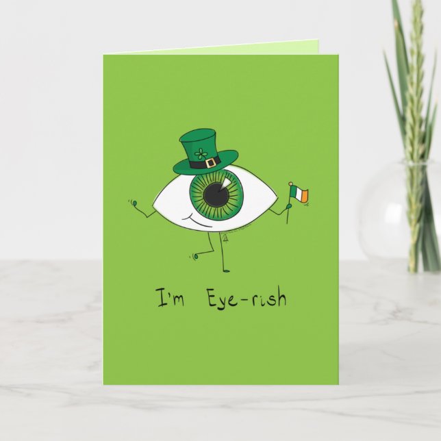 Jag är Irish St. Patrick's Day Öga Eyeball Kort (Framsida)