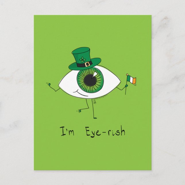 Jag är Irish St. Patrick's Day Öga Eyeball Vykort (Framsida)