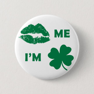 Jag är Irish St patrick's day Shamrock Knapp