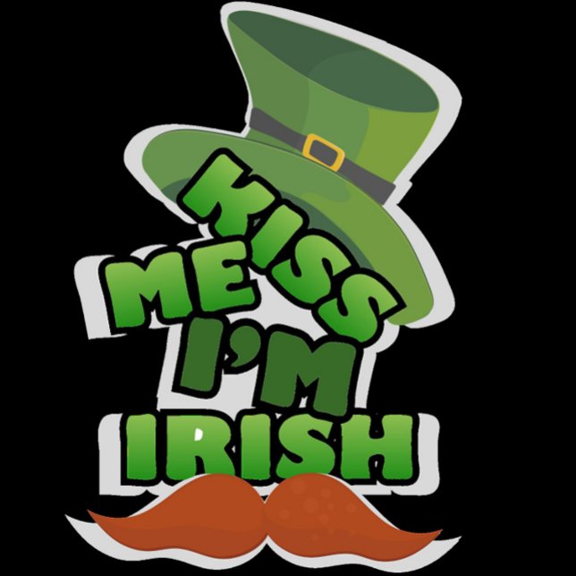 Jag är Irish T-Shirt (A digital illustration on a black background features a St. Patrick's Day theme.)