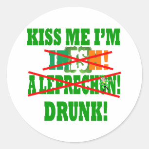 Jag är irländare, en leprechaun, full! runt klistermärke