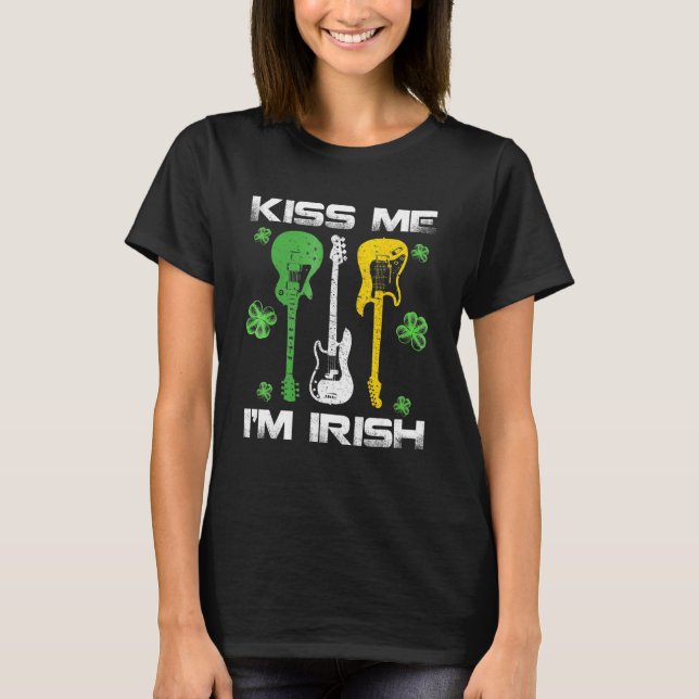 Jag är irländare med Guitars Shamrock for St Pat T Shirt (Framsida)