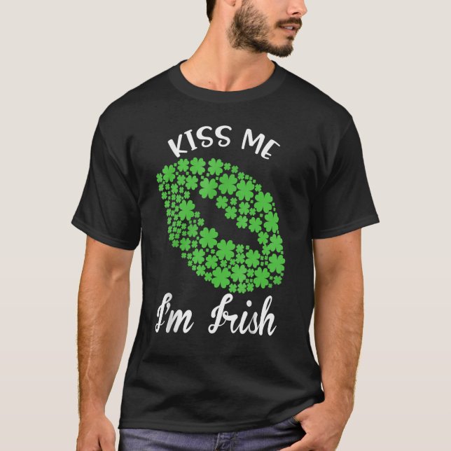 Jag är irländare. Shamrock Klöver Saint patrick D T Shirt (Framsida)