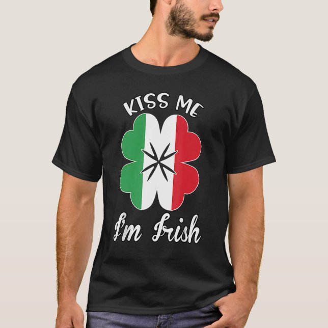 Jag är irländare. Shamrock Klöver Saint patrick D T Shirt (Framsida)