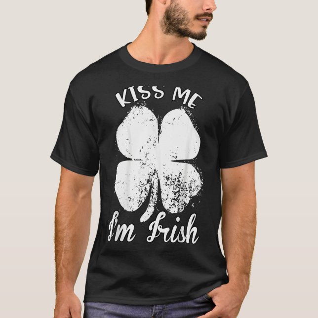 Jag är irländare. Shamrock Klöver Saint patrick D T Shirt (Framsida)