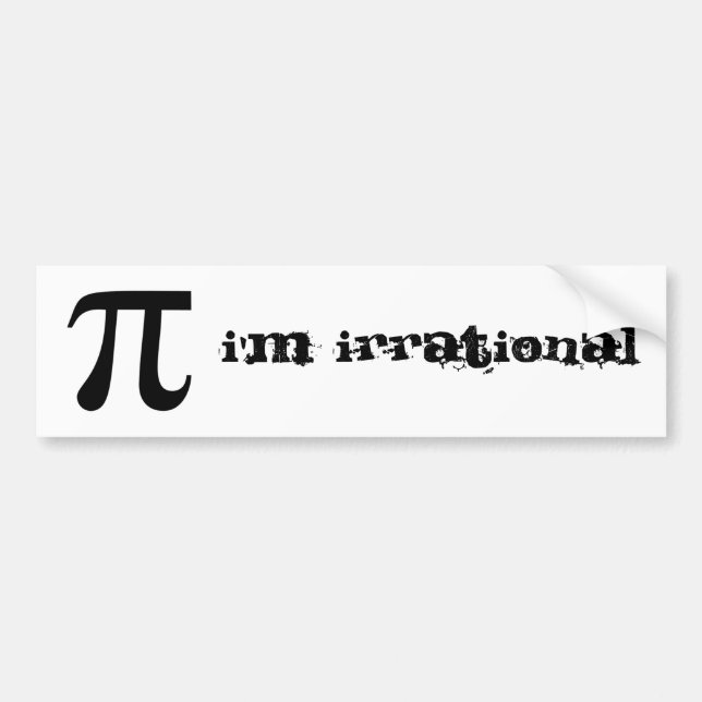 Jag är irrationell bildekal (Framsidan)