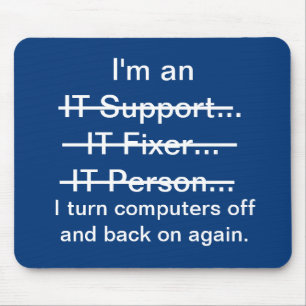 Jag är IT-support, Fixer, person...(blå) Musmatta