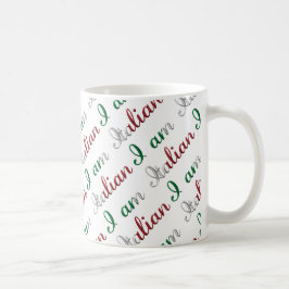 Jag är italienska Land Pride Typography Mönster Kaffemugg