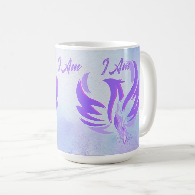 Jag Är Jag Är Jag Är Violett Flamma Eld Fågel Kaffemugg (Framsida höger)