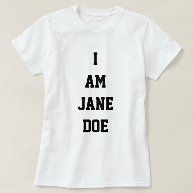 Jag är Jane Doe T Shirt (Design framsida)