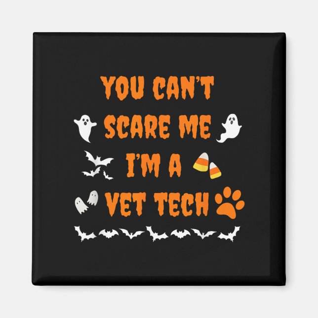 Jag är ju en Vet Tech Halloween Funny Magnet (Framsidan)