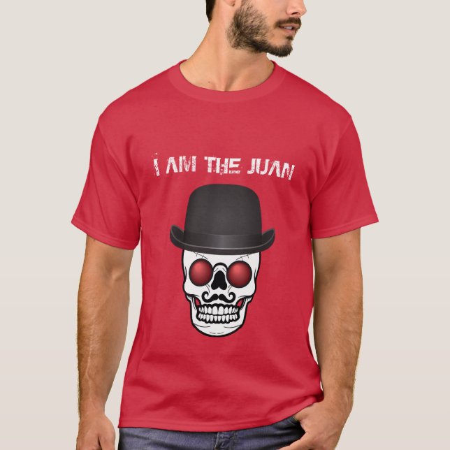 Jag är Juan Tshirt med Derby Hat Skull T Shirt (Framsida)