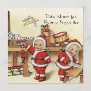 Jag är julklapp i Baby, duschtillbehör Inbjudningar