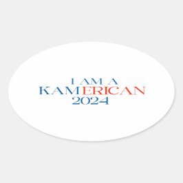 JAG ÄR KAMERICAN STICKER OVALT KLISTERMÄRKE