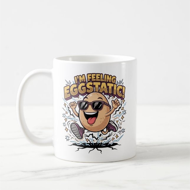 Jag är kände eggstatisk – Rolig ägg-pjäs tecknad f Kaffemugg (Vänster)