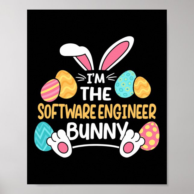 Jag är kaninutvecklare för mjukvaruingenjör påsk  poster (Framsidan)