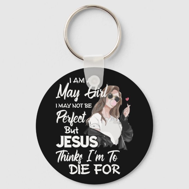 Jag är kanske inte Perfekt, men Jesus Nyckelring (Framsida)