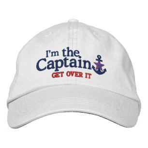 Jag är kapten Humor Nautical Star Anchor Broderad Keps