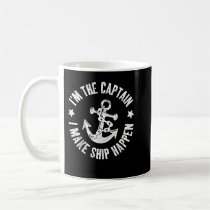 Jag är kapten jag gör Frakt Happen Funny Sailing Kaffemugg