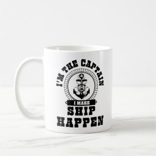 Jag är kapten jag gör Frakten till segelnotering Kaffemugg