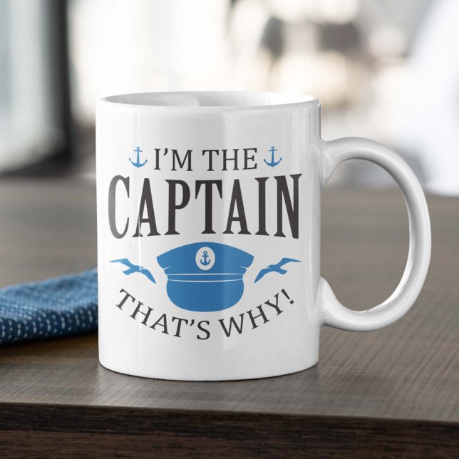 Jag är kapten kaffemugg (funny captain mug)