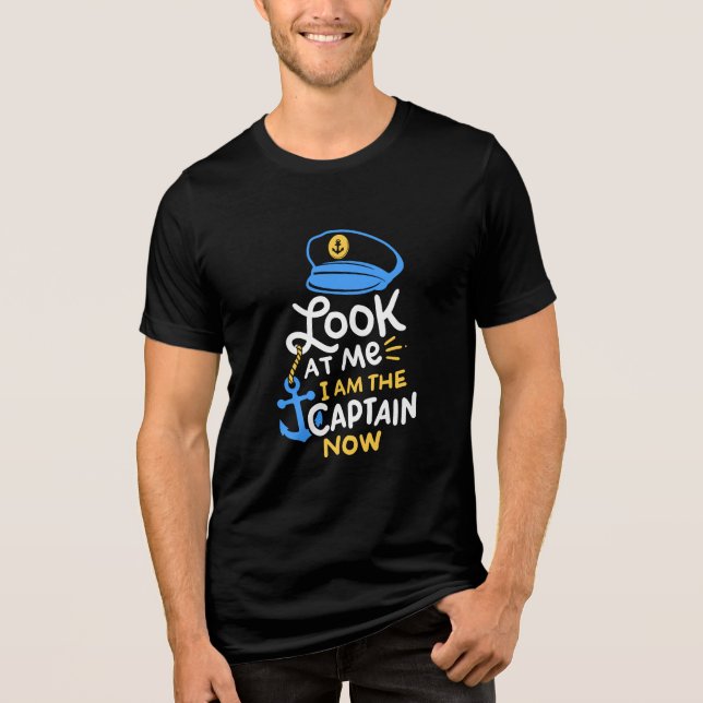 Jag Är Kapten Nu Boating Kapten Present T Shirt (Framsida)