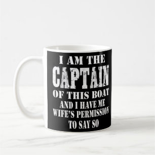Jag är kapten över båtens segelskal kaffemugg