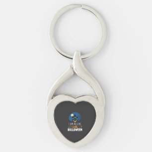 Jag är kär i Halloween-spök slottet_1 Twisted Heart Silverfärgad Nyckelring