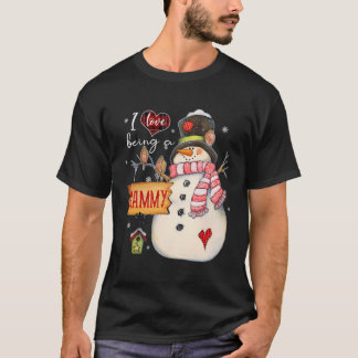Jag är Kärlek som en Snögubbe-familjs mammy-familj T Shirt